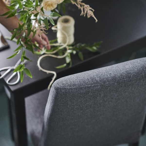 VANGSTA Stół rozkładany, czarny/ciemnobrązowy80/120x70 cm