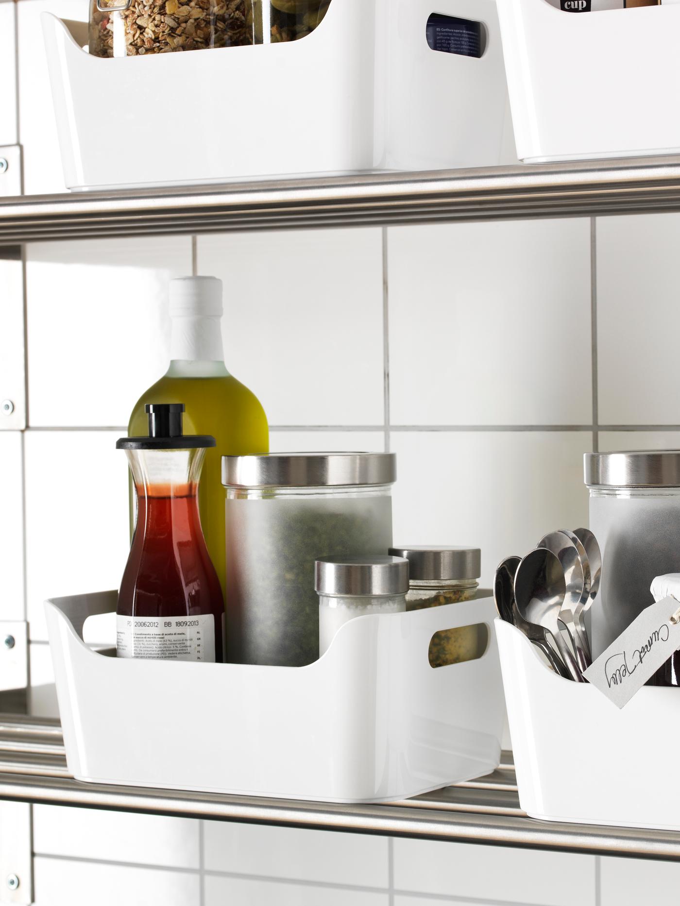 VARIERA kitchen storage on rack