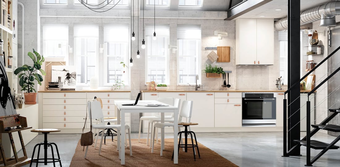 Sleek White Kitchen VEDDINGE Series IKEA