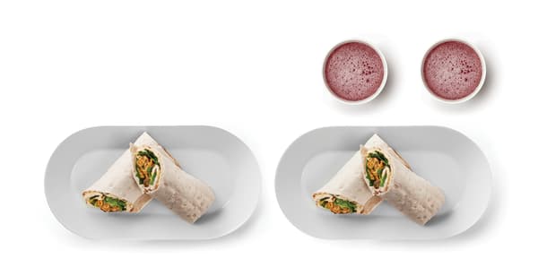 Vegetariánské wrapy + bezedné nápoje