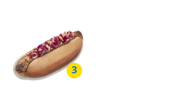 Vegetariánský hot dog zeleninový párek v rohlíku 