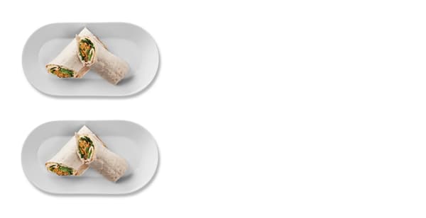 Vegetariánský wrap s humusem hořčicí a zeleninou, 2ks