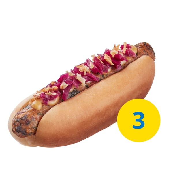 Vegetáriánus hot dog.