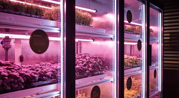 Vertical garden fridge close-up