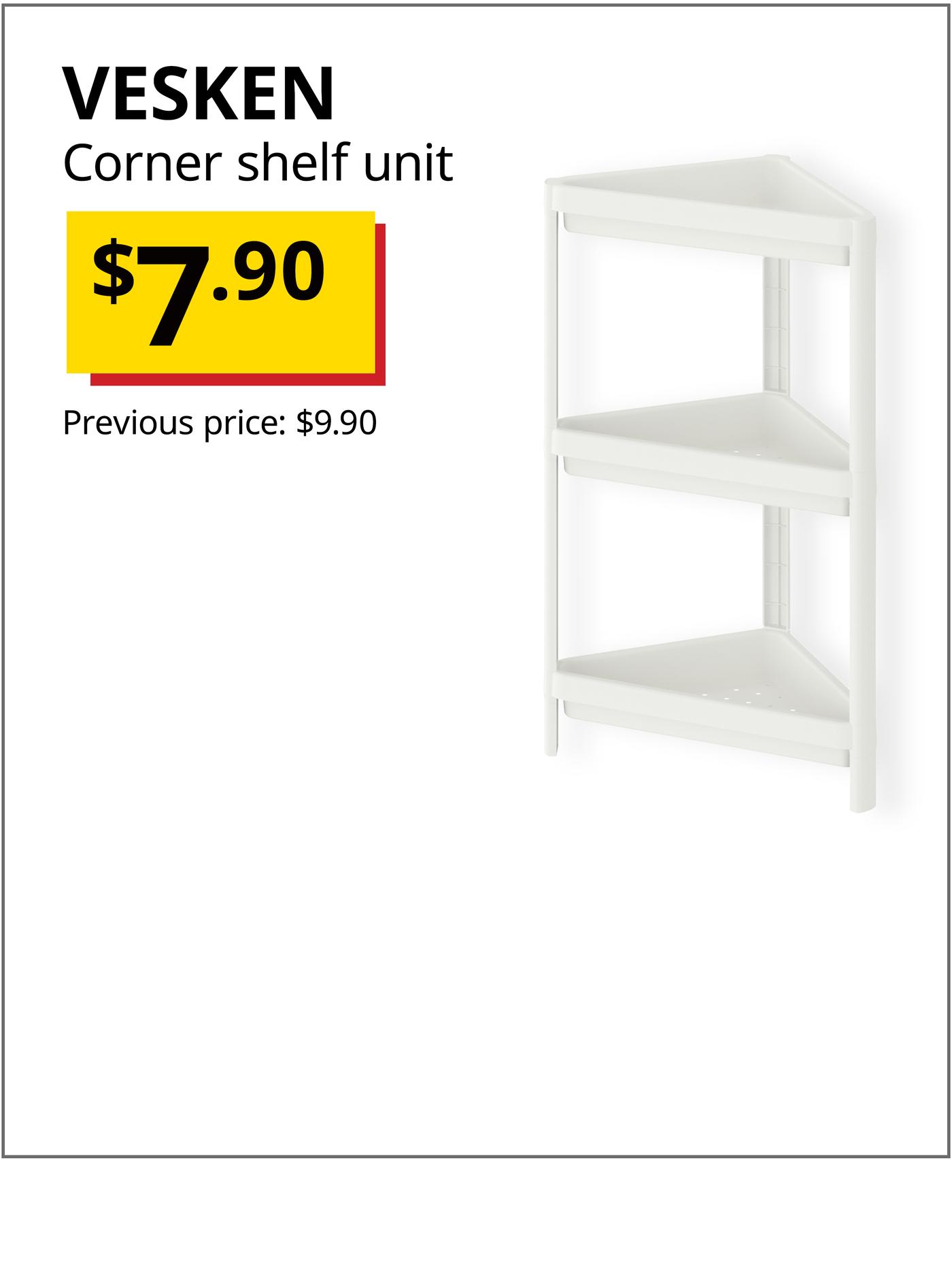 VESKEN corner shelf unit