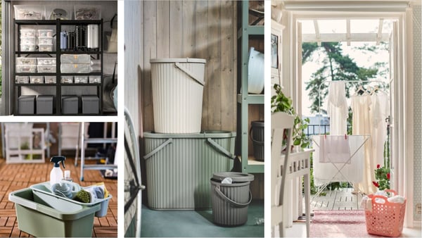 Vielseitige IKEA Ordnungssysteme für Hauswirtschaftsräume und die Wäschepflege. Von Wäschekörben bis zu Reinigungszubehör wird alles stilvoll und funktional präsentiert. Perfekt für ein aufgeräumtes Zuhause.

