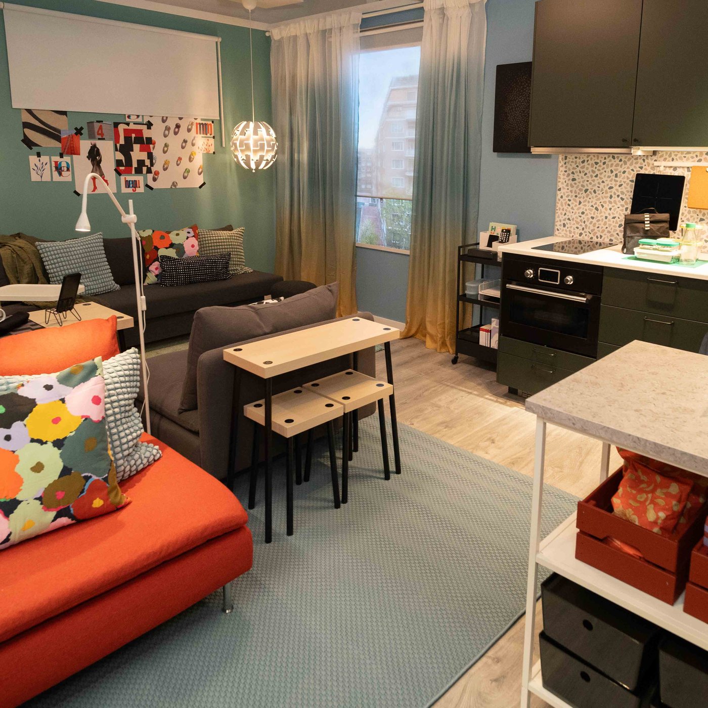 View of the IKEA store exhibition space with furniture