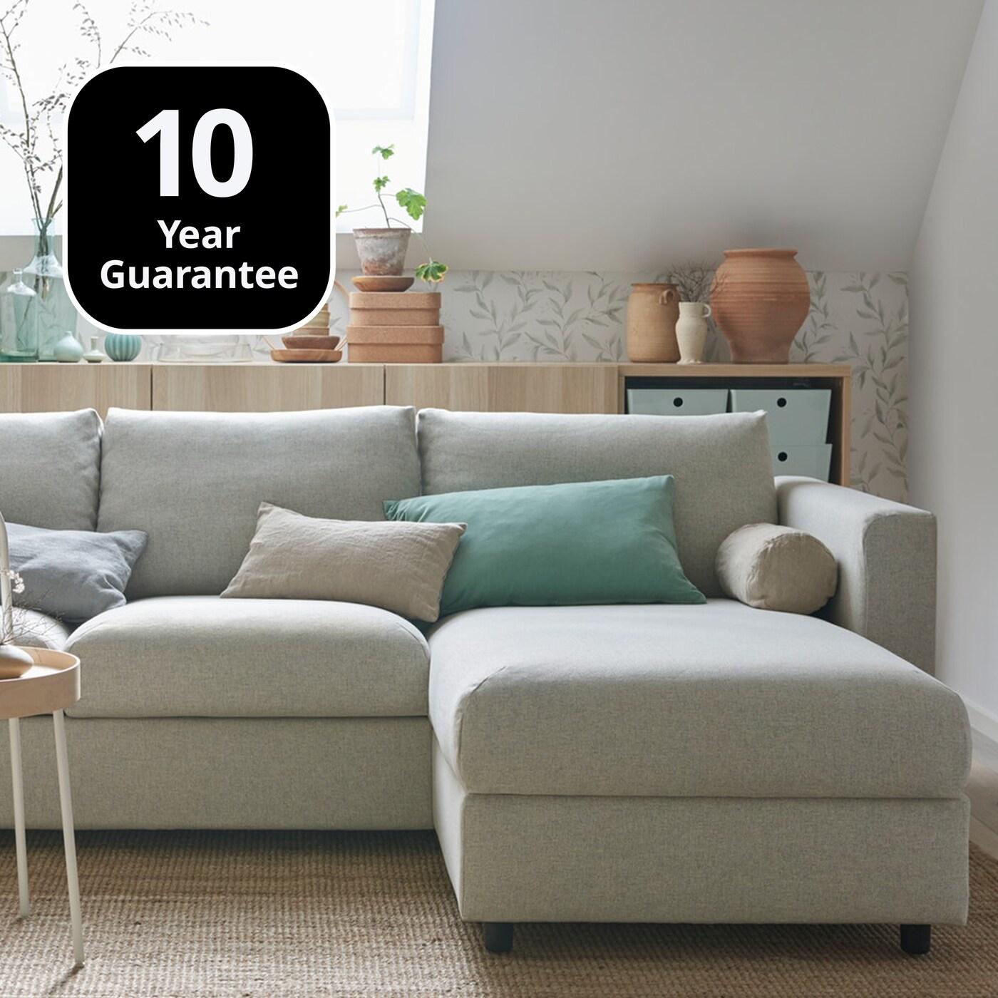 VIMLE with chaise lounge in medium gray.