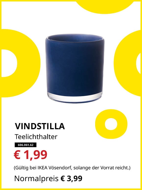 VINDSTILLA Teelichthalter dunkelblau statt € 3,99 zum Knut Preis von € 1,99