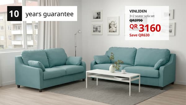 VINLIDEN sofa set