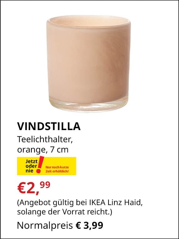 VINSTILLA Teelichthalter orange, 7cm €2,99 statt €3,99