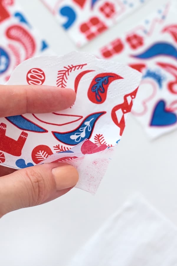 VINTERFEST paper napkin, patterned white/red, blue, 33x33 cm