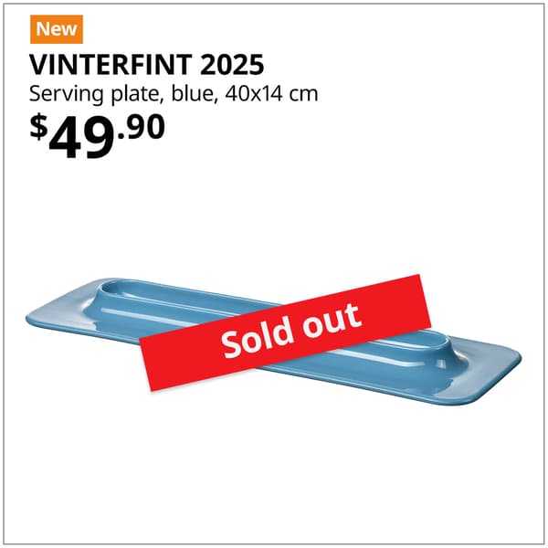 VINTERFINT 2025. Serving plate, blue, 40x14 cm
