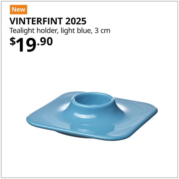 VINTERFINT Tealight holder, light blue, 3 cm