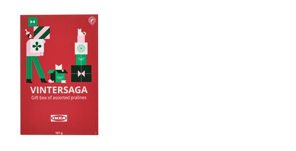 VINTERSAGA
Dárková krabička, různé pralinky Certifikace Rainforest Alliance, 161 g