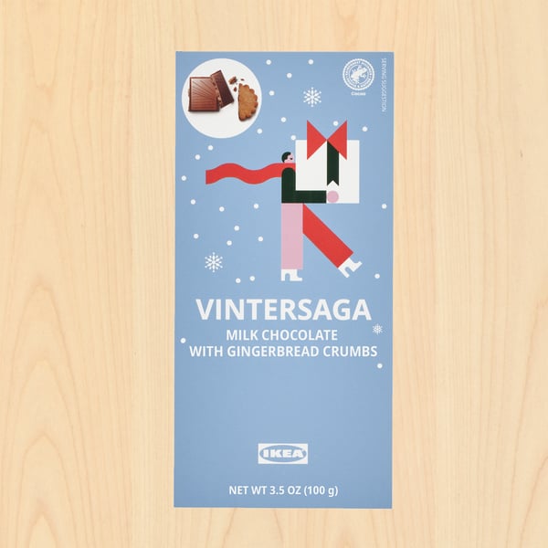 VINTERSAGA milk chocolate tablet, gingerbread crumbs Rainforest Alliance Certified, 100 g 34x100g P225