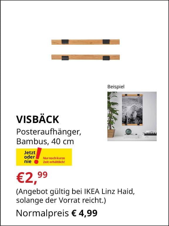 VISBÄCK Posteraufhänger, Bambus, 40 cm €2,99 statt €4,99