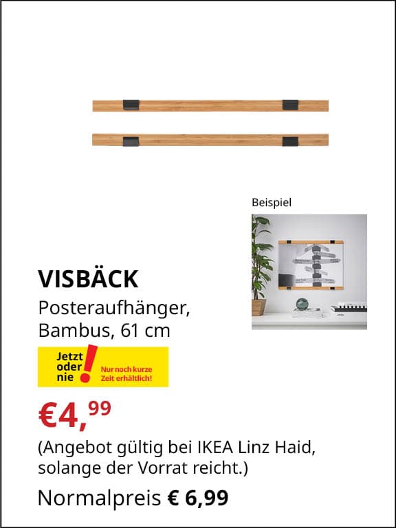 VISBÄCK Posteraufhänger, Bambus, 61 cm €4,99 statt €6,99