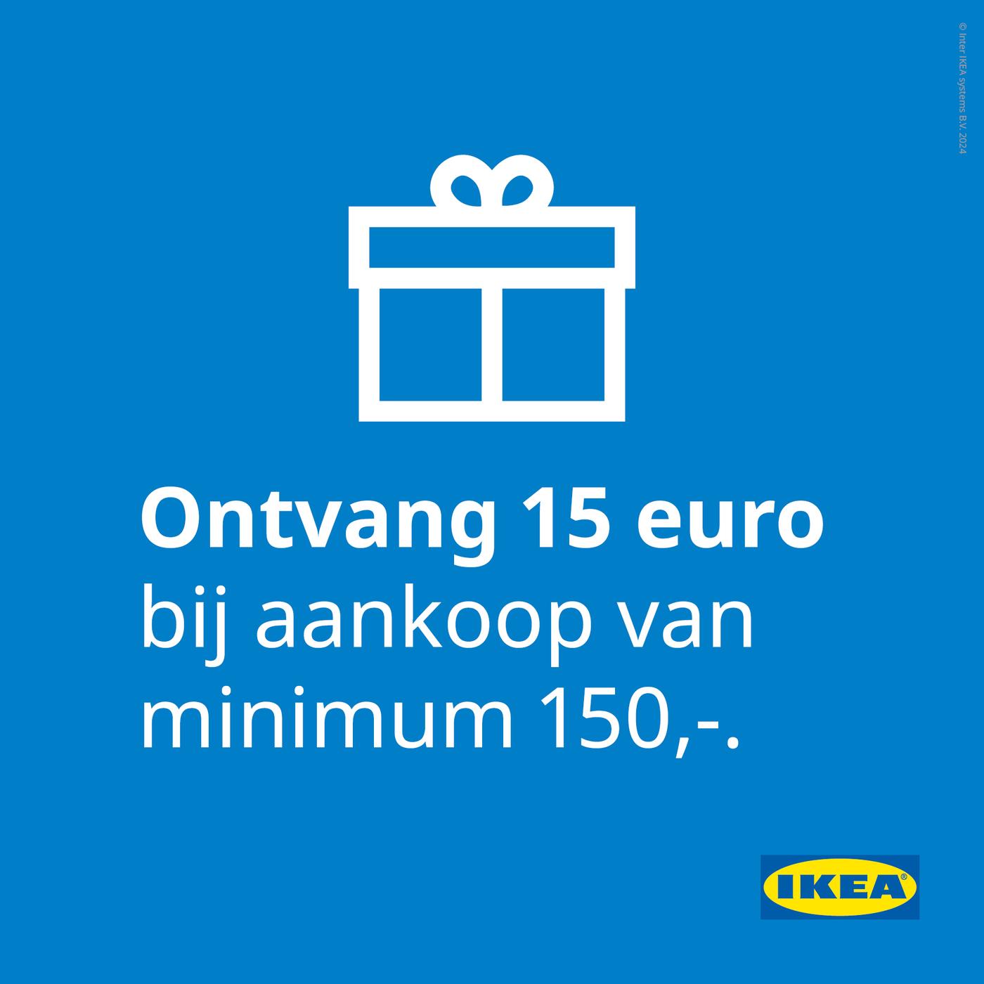 Visual bij aankoop van €150, krijg je €15