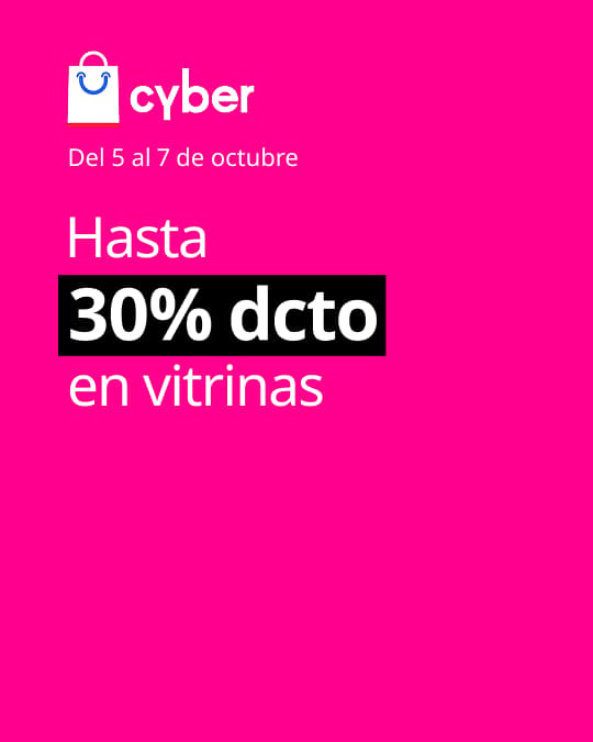 Vitrinas con hasta 30% de descuento en Cyber.
