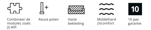Voordelen en eigenschappen LANDKRONA serie zitbanken.