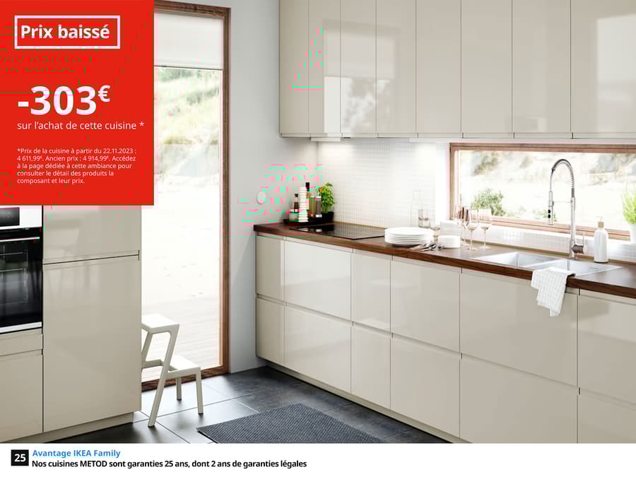 Cuisines METOD finition VOXTORP beige brillant - IKEA