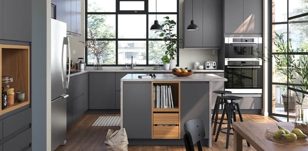 VOXTORP dark gray kitchen