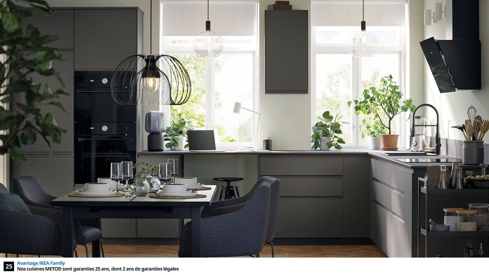 Cuisine grise élégante et moderne - IKEA