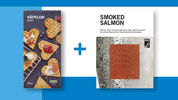 Waffle surgelati VÅFFLOR 240 g e Salmone affumicato 200 g