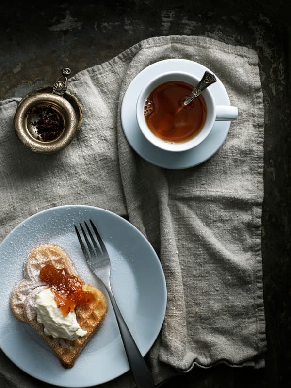 Waffles with jam