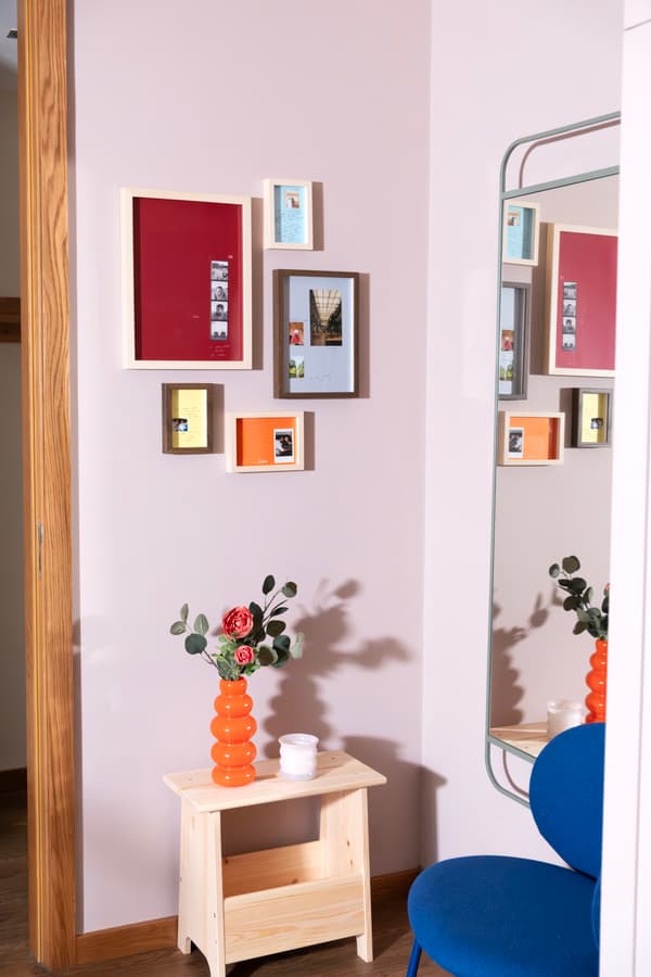 Wall with photo frames