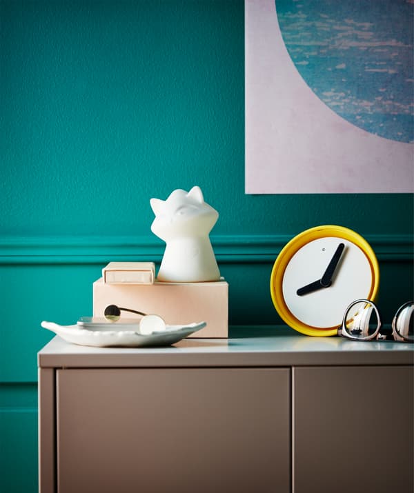 Want a decorative raccoon for your room? LURIGA LED night light from IKEA is made of white rubber and is a little raccoon. Even though it’s designed for kids, it has a refined, clean look that works well in a display on a cabinet or bedside table.