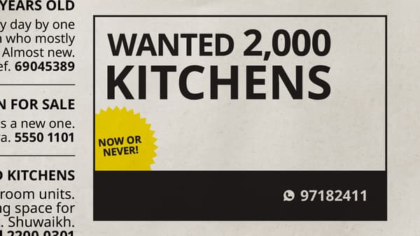 Wanted 2000 kitchens
