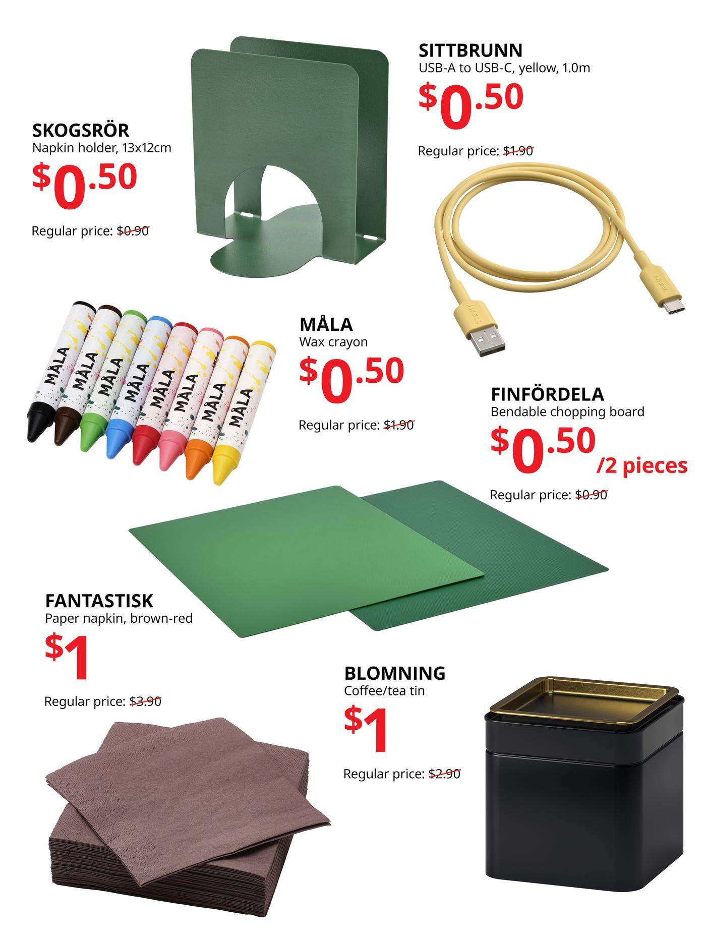 Warehouse sale products ranging from 50c to $1.