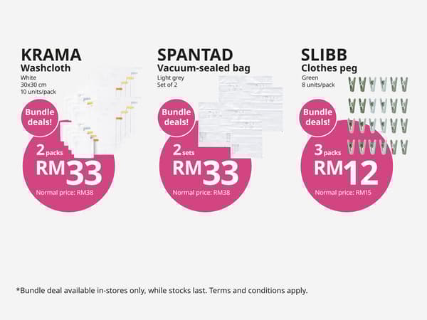 wash cloth, vacuum resealable bag, clothes peg even more affordable bundle deals