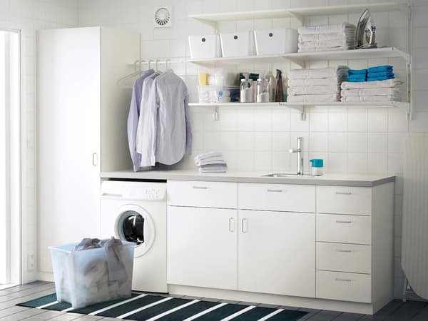 Wasmachine wit algot opbergsysteem
