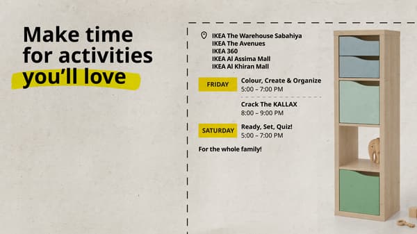Weekly acitivites 