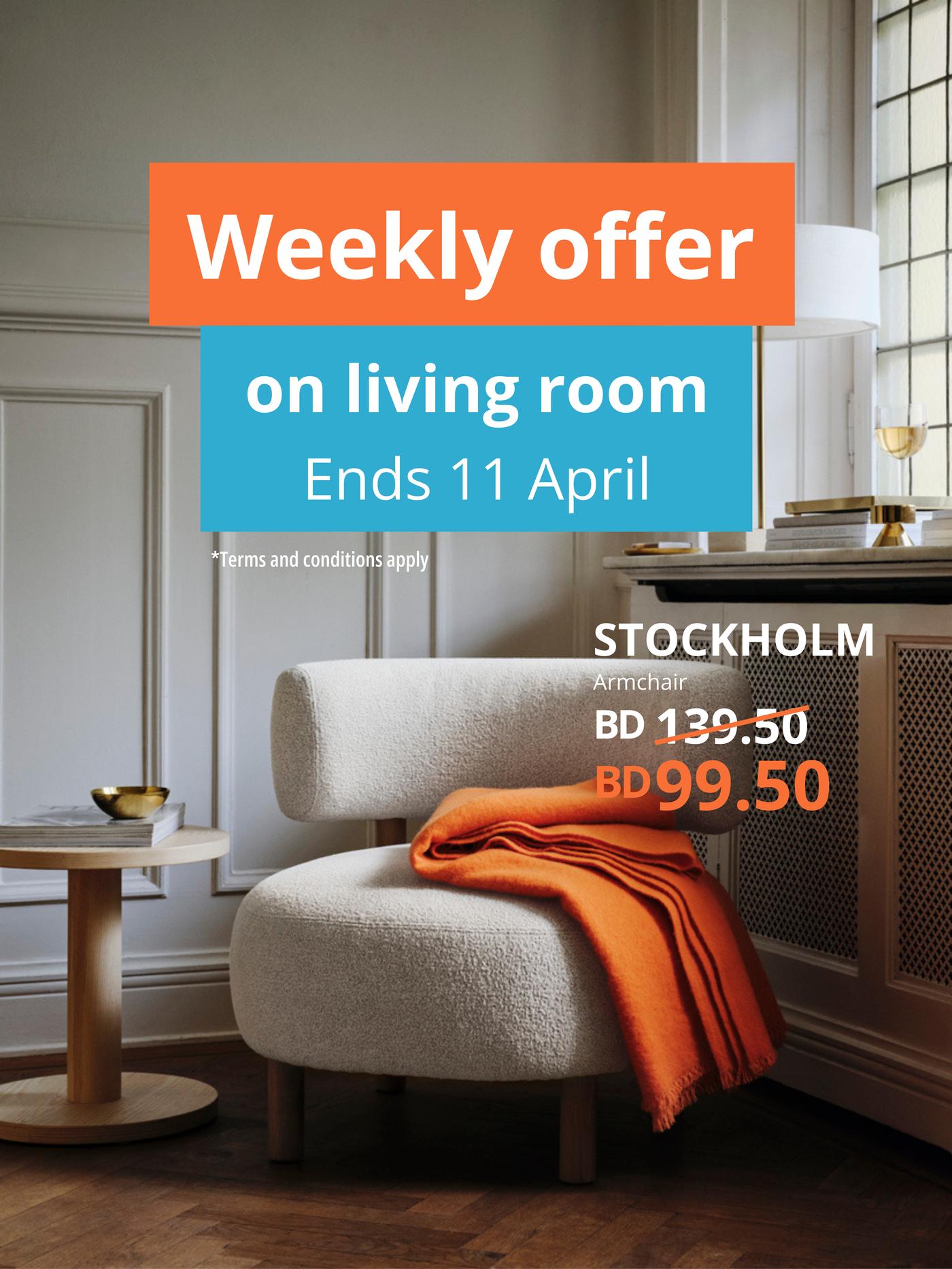 Weekly Offer on Living Room Ends 11 April