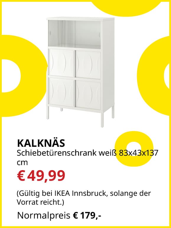 Weißer Schiebetürenschrank mit den Maßen 83x43x137 cm für 49,99 € statt 179 €.