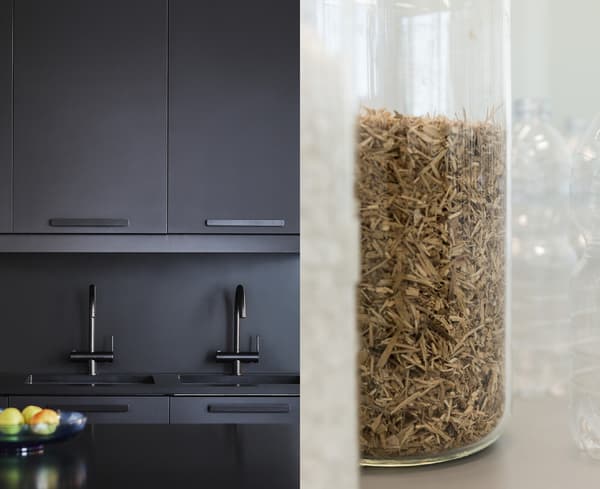 We’re constantly looking for new ways to use scrap materials and recyclables and turn them into something useful and stylish, like with KUNGSBACKA kitchen fronts.