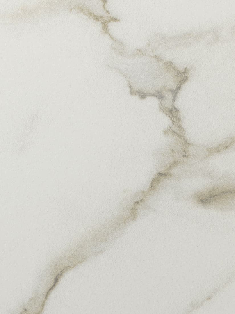 Werkblad met mat wit marmerpatroon.