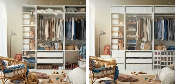 What accessories will help organize storage in the bedroom?