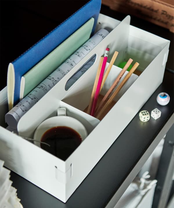 Whatever you put in KVISSLE desk organiser, it’s in order on impact.