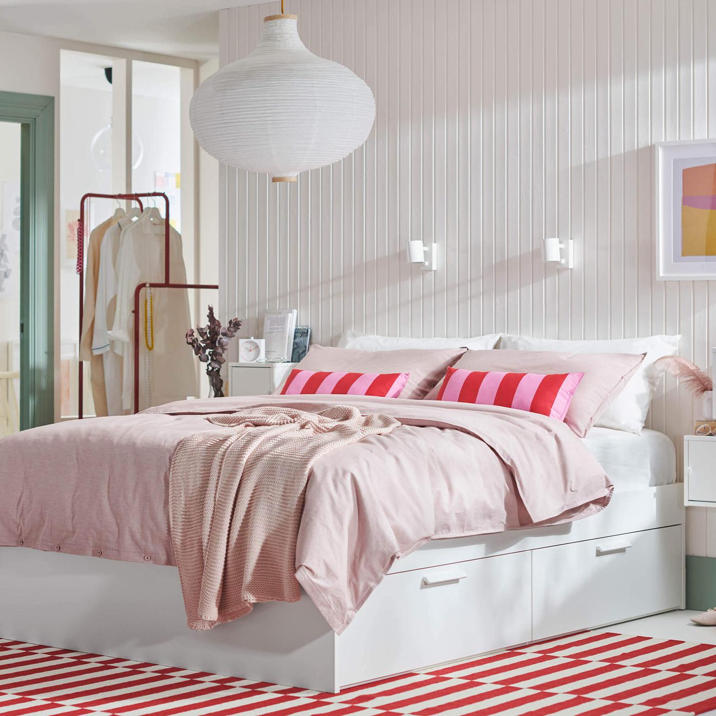 White BRIMNES bed.