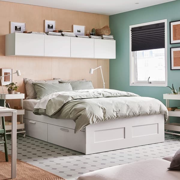 White BRIMNES bed.