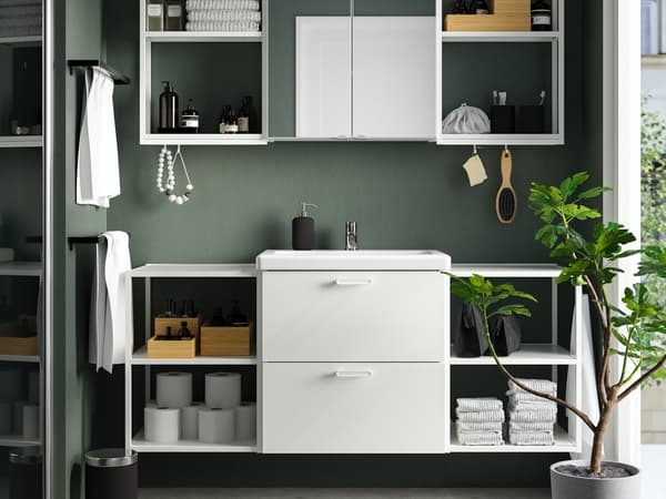 White ENHET bathroom furniture