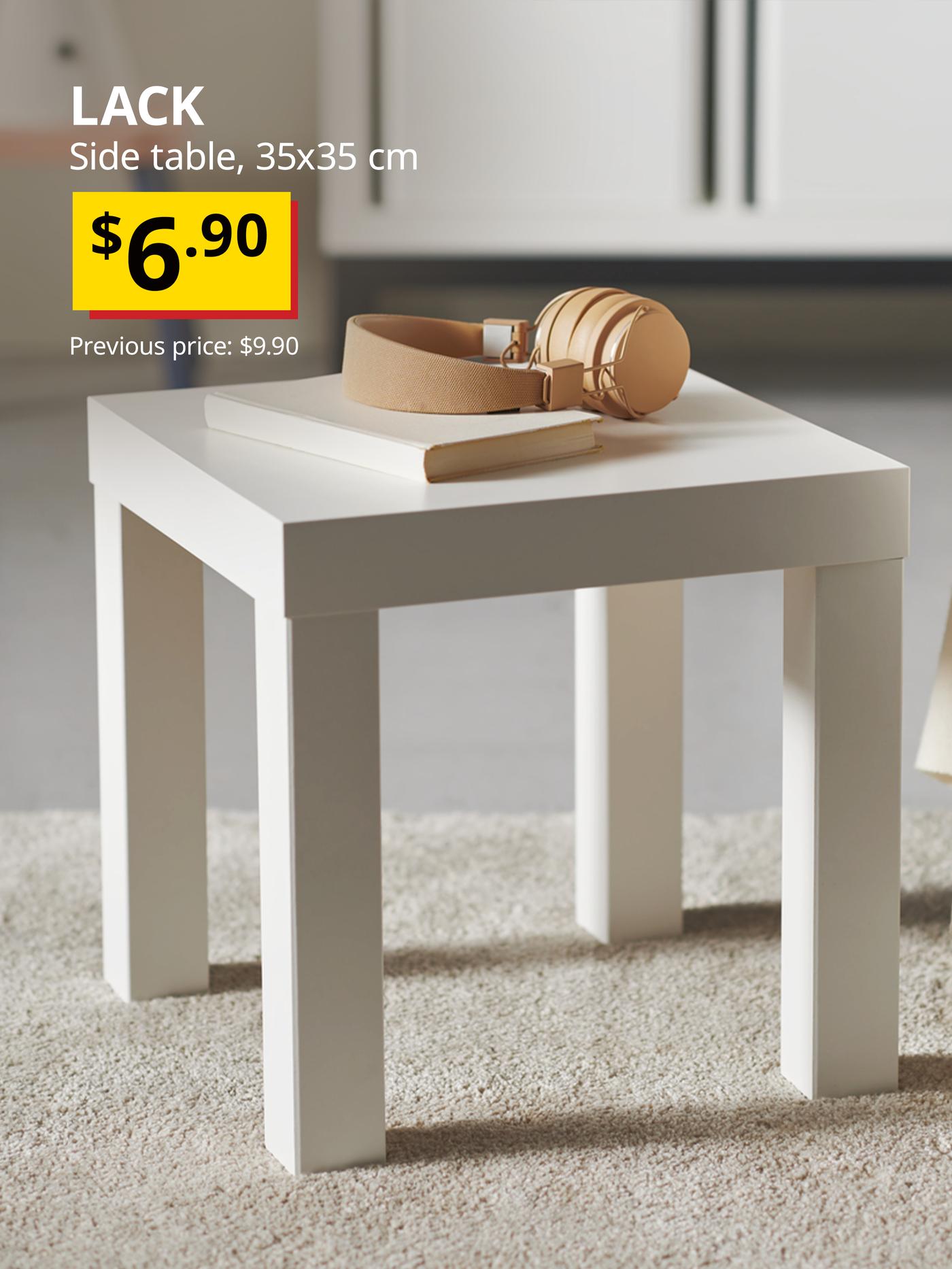 White LACK side table from IKEA Singapore at a new lower price