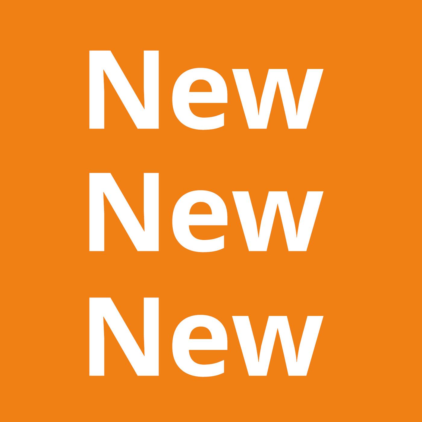 White text reads: New on orange background
