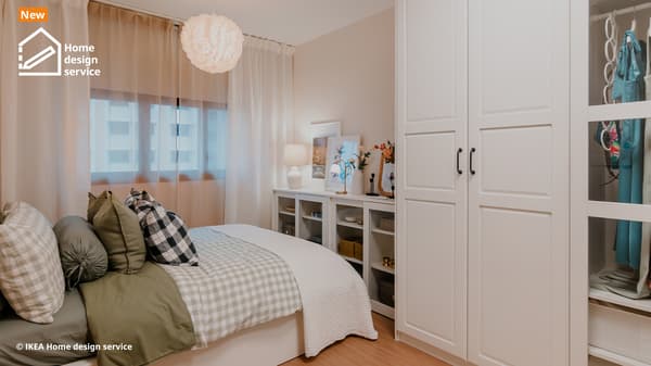 Wide shot of a bedroom in 4-room BTO flat in MacPherson estate, Singapore.