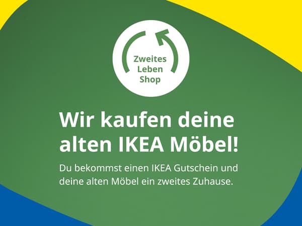 Wir kaufen deine alten IKEA Möbel mit dem IKEA Zweites Leben Rückkaufservice.
